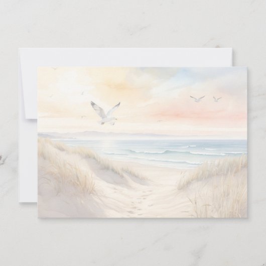 Beach Scene Flat Note Card ノートカード (正面)