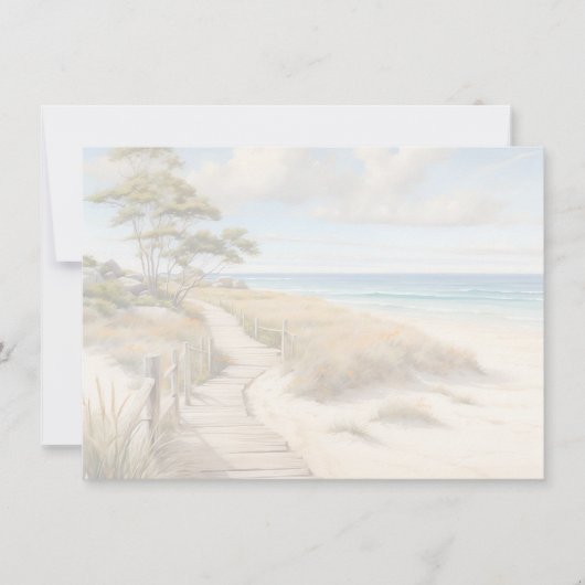Beach Scene Flat Note Card ノートカード (正面)