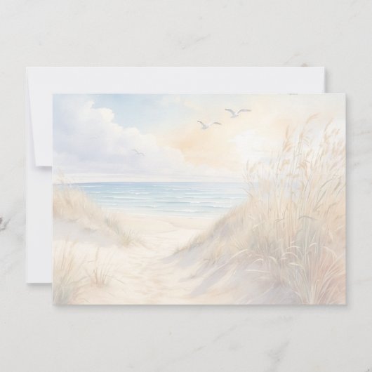 Beach Scene Flat Note Card ノートカード (正面)