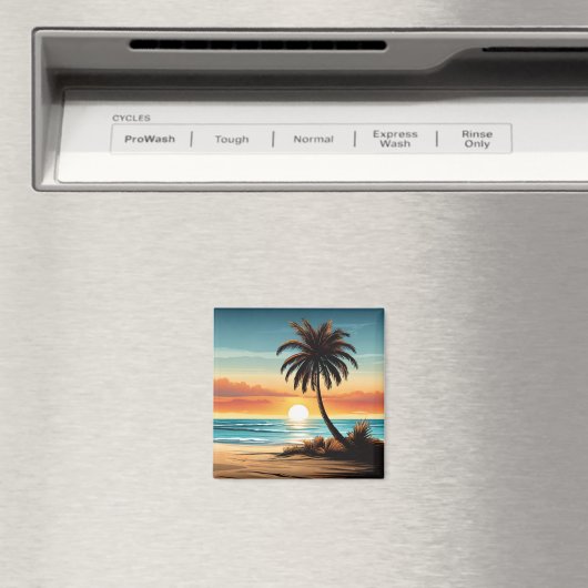 Beach Scene Refrigerator Magnet - Coastal Charm De マグネット (インサイチュ (食洗機))