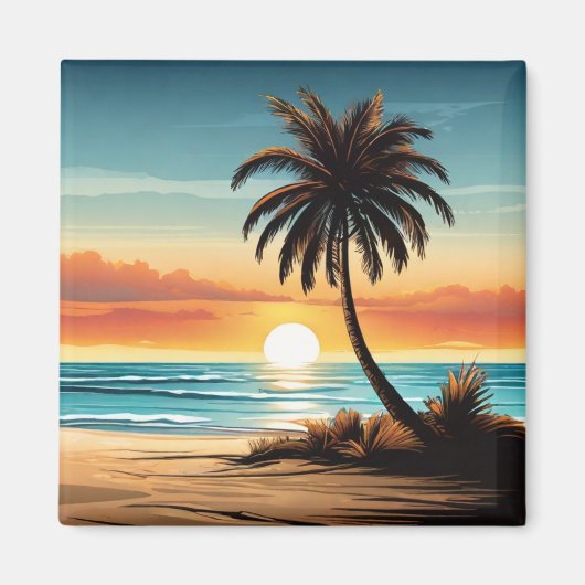 Beach Scene Refrigerator Magnet - Coastal Charm De マグネット (正面)
