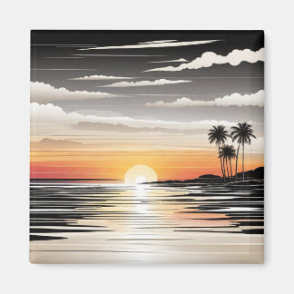 Beach Scene Refrigerator Magnet - Coastal Charm De マグネット