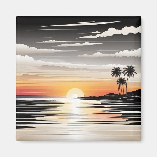 Beach Scene Refrigerator Magnet - Coastal Charm De マグネット (正面)