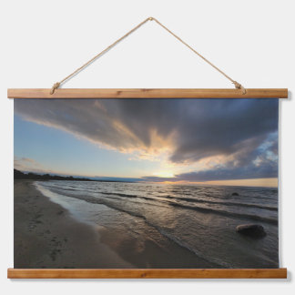 Beach Scene Wood Topped Wall Tapestry 吊り下げ型タペストリー