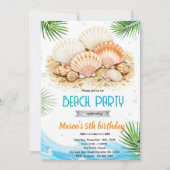 Beach seashell theme invitation 招待状 (正面)