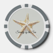 Beach Serenity by the Sea Starfish ポーカーチップ (正面)