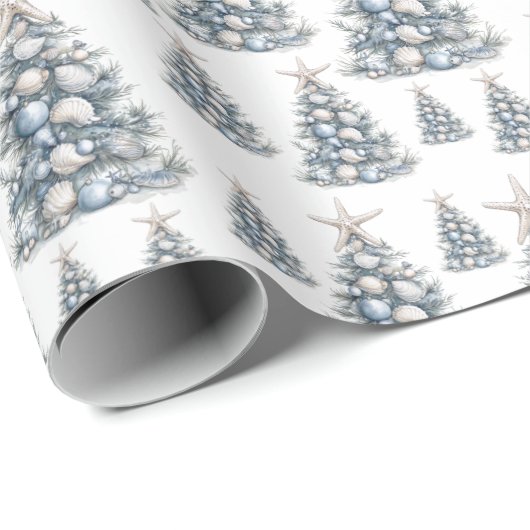 Beach Shell Christmas Tree Pattern ラッピングペーパー (ロールコーナー)