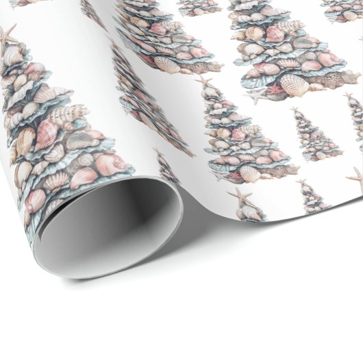 Beach Shell Christmas Tree Pattern ラッピングペーパー (ロールコーナー)