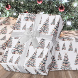 Beach Shell Christmas Tree Pattern ラッピングペーパー