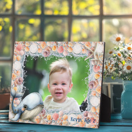 Beach Shells Whale Photo Frame for Kids フォトプラーク