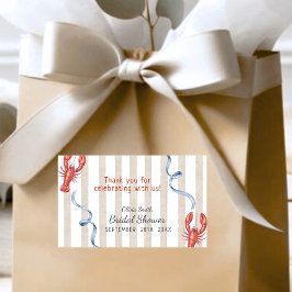 beach She's a Catch Bridal Shower Thank You 長方形シール