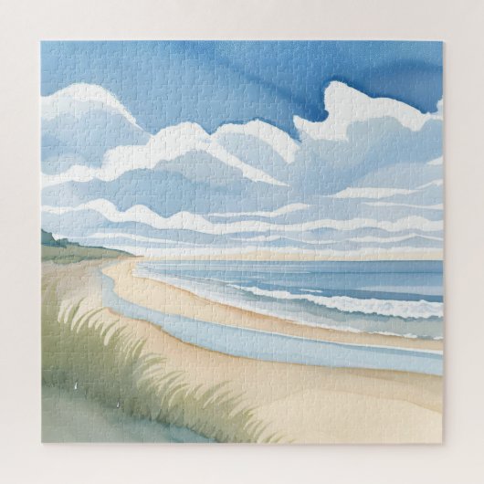 Beach Shore Walk | Coastal Ocean Watercolor ジグソーパズル (縦)