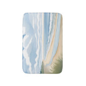 Beach Shore Walk | Coastal Ocean Watercolor バスマット (正面縦)