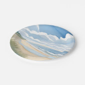 Beach Shore Walk | Coastal Ocean Watercolor ペーパープレート (アングル)