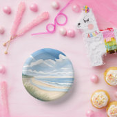 Beach Shore Walk | Coastal Ocean Watercolor ペーパーボウル (パーティー)