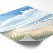 Beach Shore Walk | Coastal Ocean Watercolor ポスター (角)