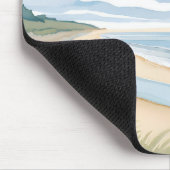 Beach Shore Walk | Coastal Ocean Watercolor マウスパッド (コーナー)