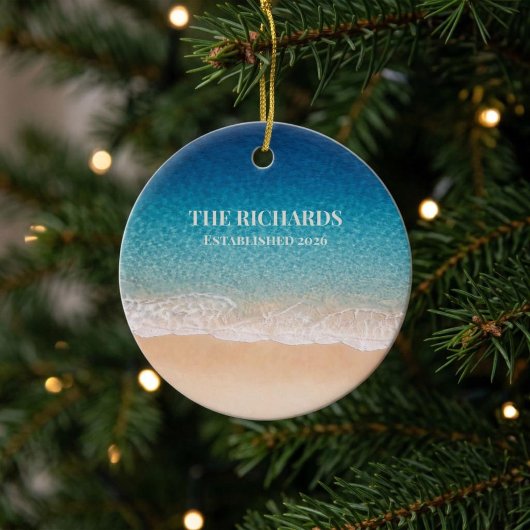 Beach Shoreline Custom Name セラミックオーナメント