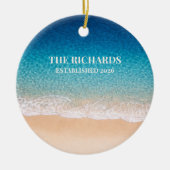 Beach Shoreline Custom Name セラミックオーナメント (正面)