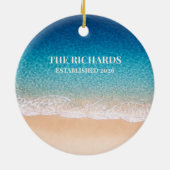 Beach Shoreline Custom Name セラミックオーナメント (裏面)