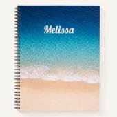 Beach Shoreline Custom Name ノートブック (正面)