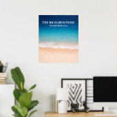Beach Shoreline Custom Name ポスター (ホームオフィス)
