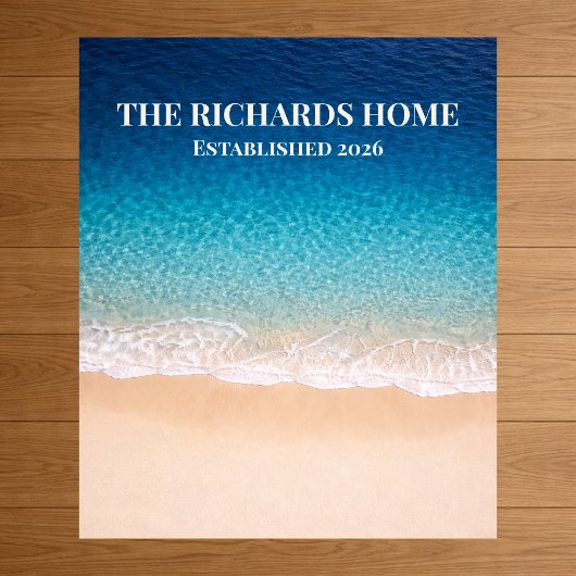 Beach Shoreline Custom Name ポスター