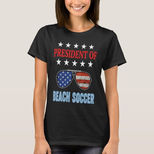 Beach Soccer Accessories USA Flag Beach Saying Tシャツ (正面)