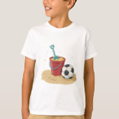 Beach Soccer Bucket and Ball in the Sand Tシャツ (正面)