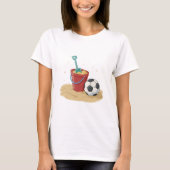 Beach Soccer Bucket and Ball in the Sand Tシャツ (正面)