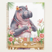 Beach Spa Hippo in Bikini Manicure Coastal Beauty プランナー手帳 (正面)