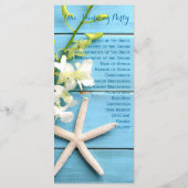 Beach Starfish Wedding Programs with Orchid Floral プログラム (裏面)