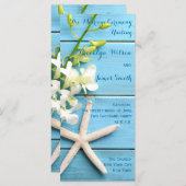 Beach Starfish Wedding Programs with Orchid Floral プログラム (正面/裏面)