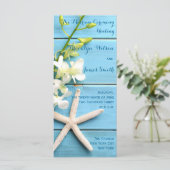 Beach Starfish Wedding Programs with Orchid Floral プログラム (スタンド正面)