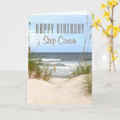 Beach Step-Cousin Birthday Card カード (黄色い花)