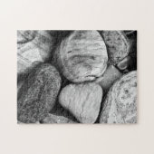 Beach Stones in Black and White ジグソーパズル (横)