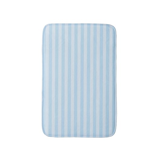 Beach Style Bath Mat Blue Stripes on Light Blue  バスマット (正面縦)