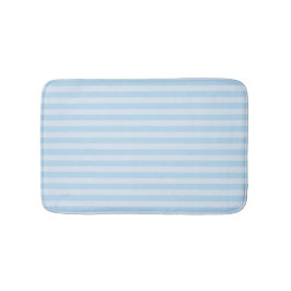Beach Style Bath Mat Blue Stripes on Light Blue  バスマット