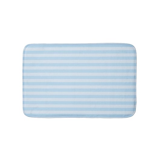 Beach Style Bath Mat Blue Stripes on Light Blue  バスマット (正面)