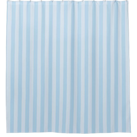 Beach Style Light Blue Striped Shower Curtain シャワーカーテン (正面)