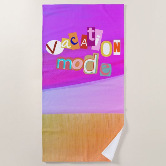 Beach Style Retro Vacay Mode  ビーチタオル (正面)