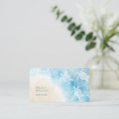 Beach Style White Turtles Scan QR Code 名刺 (スタンド正面)