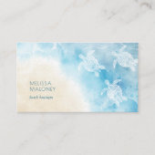 Beach Style White Turtles Scan QR Code 名刺 (正面)