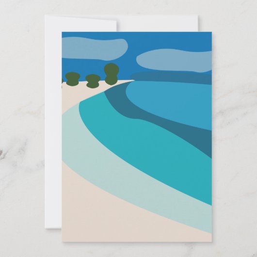 Beach Summer Destination Wedding 招待状 (裏面)