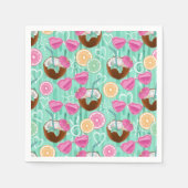 Beach Summer Pattern  スタンダードカクテルナプキン (正面)