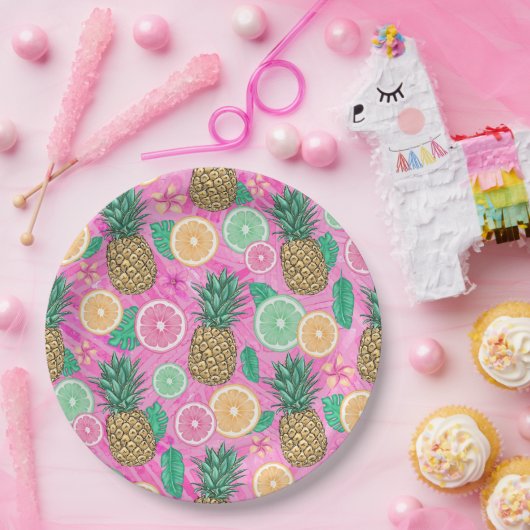 Beach Summer Pattern  ペーパープレート (パーティー)