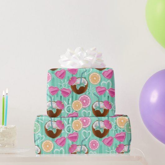 Beach Summer Pattern  ラッピングペーパー (パーティーギフト)