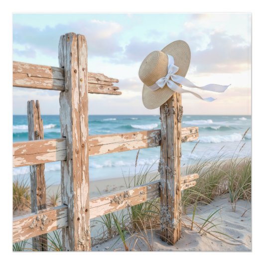 Beach Sun Hat in Ocean Breeze フォトプリント (正面)