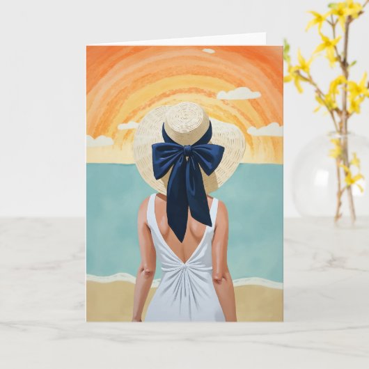 Beach Sunset カード (黄色い花)