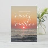 Beach Sunset Destination Wedding Invitation 招待状 (スタンド正面)
